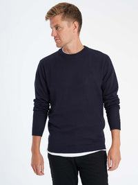 Jonas strik pullover til mænd blå