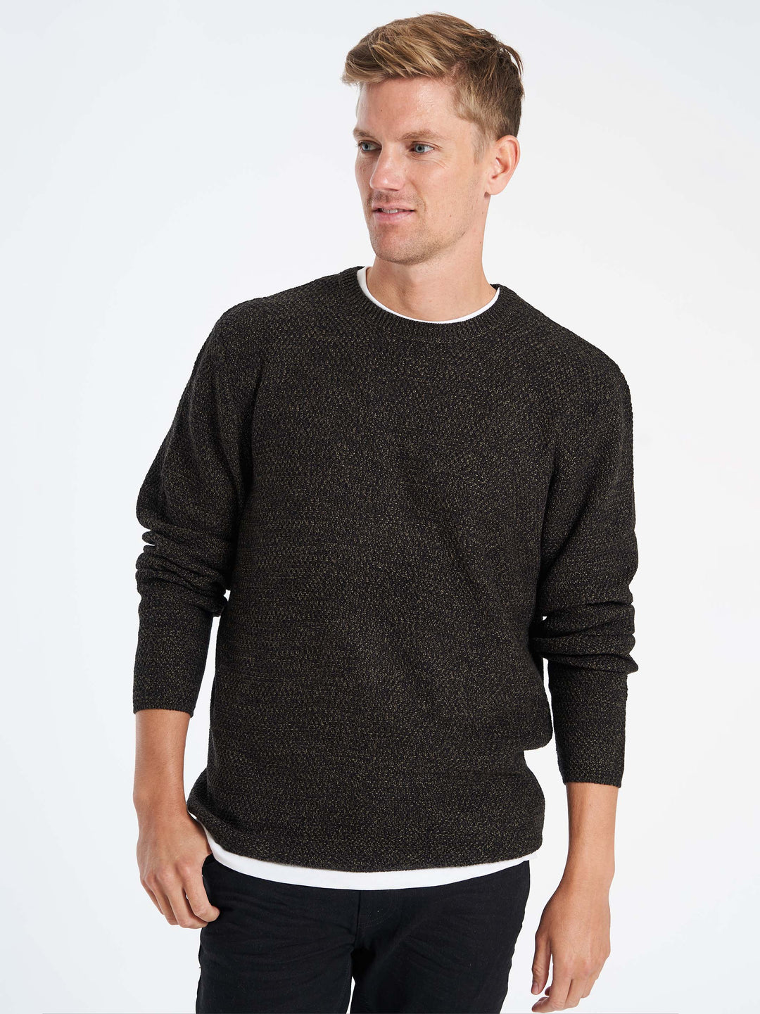Morten strik pullover til mænd sort