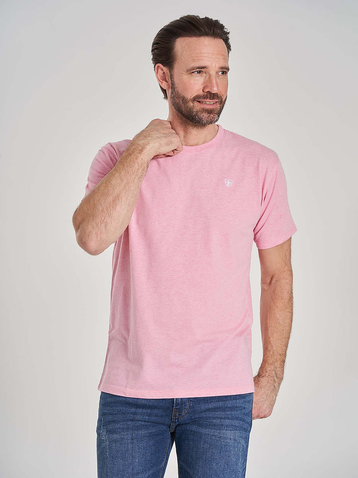 Basic økologisk herre t-shirt bomuld GOTS Certificeret lyserød
