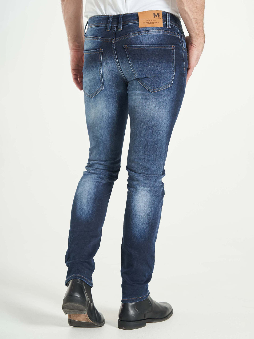 Modern fit stretch jog pants jeans til mænd mørkeblå vask