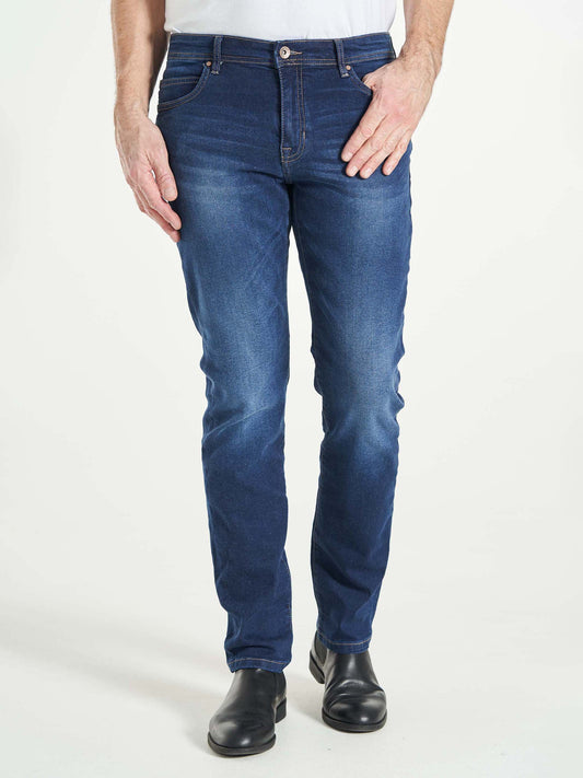 Modern fit stretch jog pants jeans til mænd mørkeblå vask