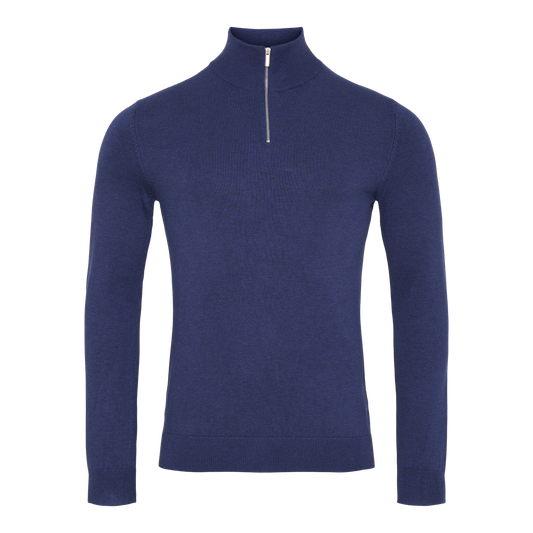 Halfzip Strik 'Mathias' - Blue Melange