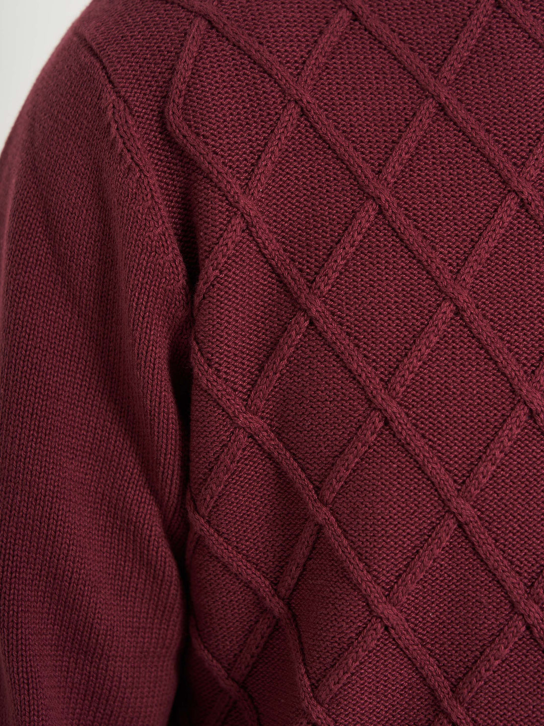 herre striktrøje pullover mønster med logo bordeaux
