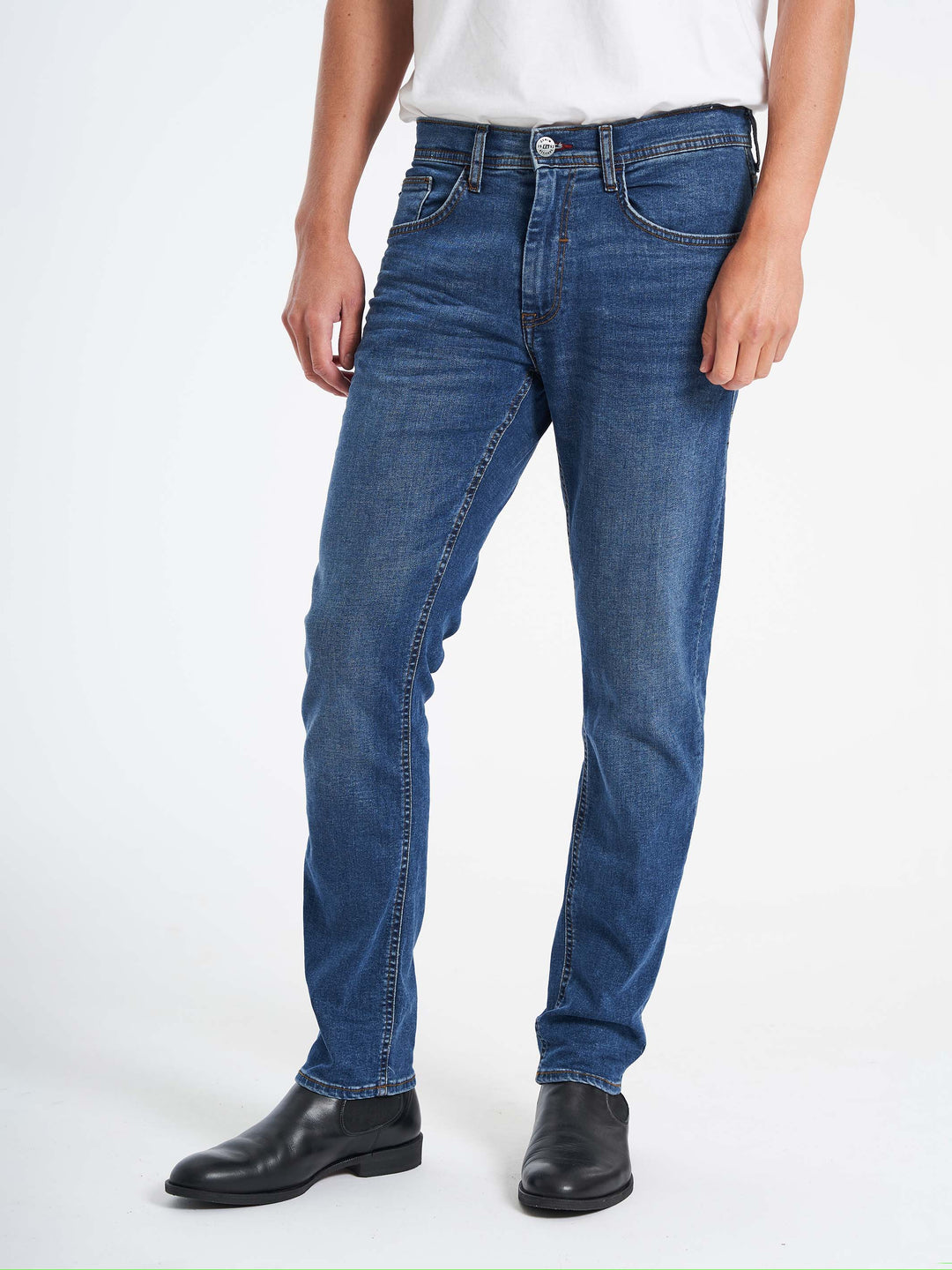 Twister stretch herre jeans modern fit denim blå lysvasket