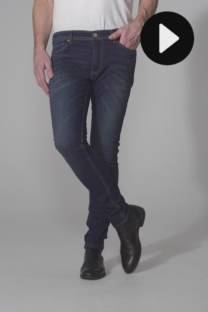 Slim fit stretch jeans til mænd mørkeblå